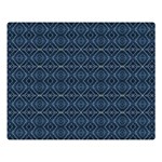 Blue Diamonds Motif Fancy Pattern Design One Side Premium Plush Fleece Blanket (Large)