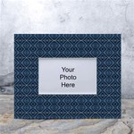 Blue Diamonds Motif Fancy Pattern Design White Tabletop Photo Frame 4 x6 