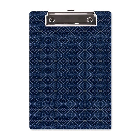 Blue Diamonds Motif Fancy Pattern Design A5 Acrylic Clipboard from ArtsNow.com Front