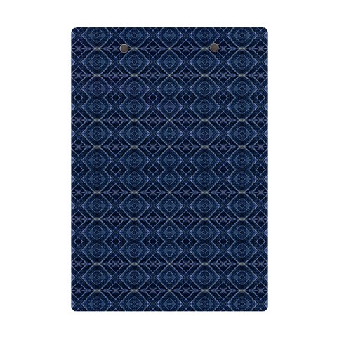 Blue Diamonds Motif Fancy Pattern Design A5 Acrylic Clipboard from ArtsNow.com Back