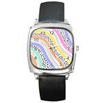 Background Abstract Wallpaper Square Metal Watch