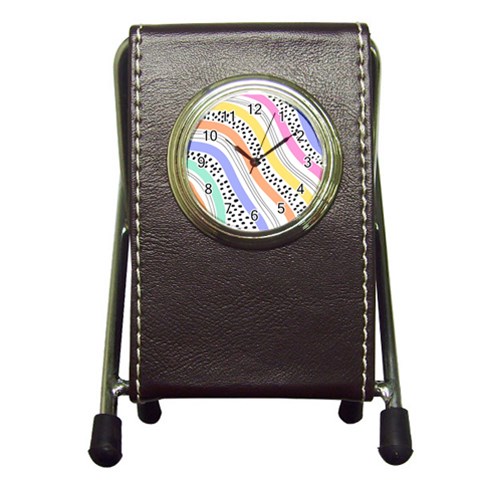 Background Abstract Wallpaper Pen Holder Desk Clock from ArtsNow.com Front