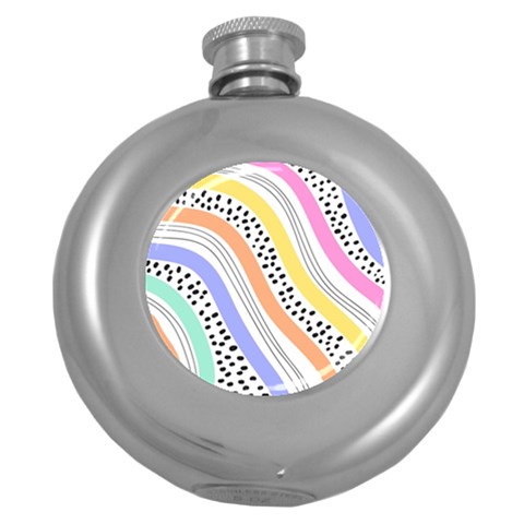 Background Abstract Wallpaper Round Hip Flask (5 oz) from ArtsNow.com Front