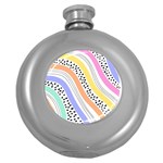 Background Abstract Wallpaper Round Hip Flask (5 oz)