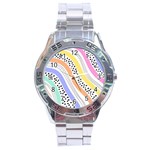 Background Abstract Wallpaper Stainless Steel Analogue Watch