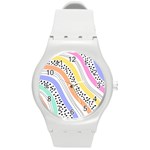 Background Abstract Wallpaper Round Plastic Sport Watch (M)