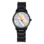 Background Abstract Wallpaper Stainless Steel Round Watch