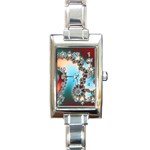 Fractal Spiral Art Math Abstract Rectangle Italian Charm Watch