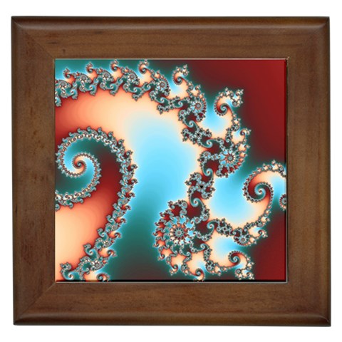 Fractal Spiral Art Math Abstract Framed Tile from ArtsNow.com Front