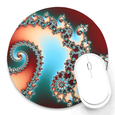 Fractal Spiral Art Math Abstract Round Mousepad from ArtsNow.com Front