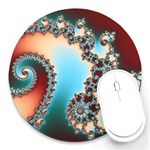 Fractal Spiral Art Math Abstract Round Mousepad