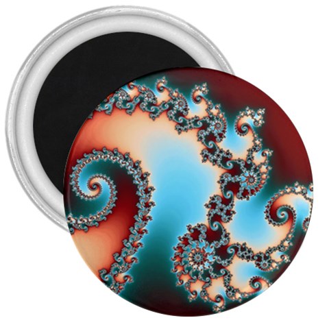 Fractal Spiral Art Math Abstract 3  Magnets from ArtsNow.com Front