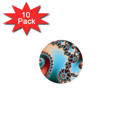 Fractal Spiral Art Math Abstract 1  Mini Buttons (10 pack)  from ArtsNow.com Front