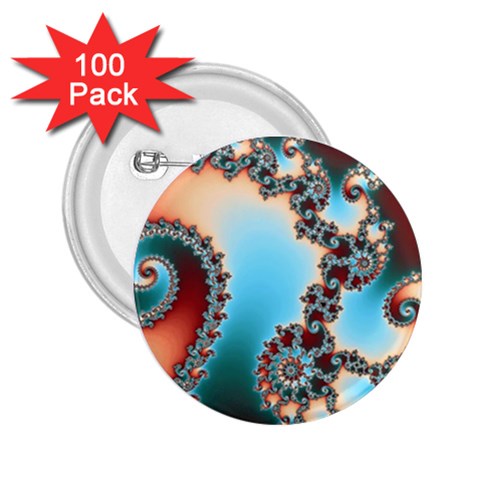 Fractal Spiral Art Math Abstract 2.25  Buttons (100 pack)  from ArtsNow.com Front