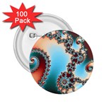 Fractal Spiral Art Math Abstract 2.25  Buttons (100 pack) 