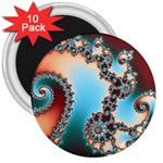 Fractal Spiral Art Math Abstract 3  Magnets (10 pack) 