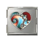 Fractal Spiral Art Math Abstract Mega Link Heart Italian Charm (18mm)