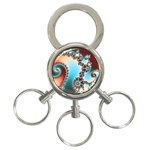 Fractal Spiral Art Math Abstract 3-Ring Key Chain