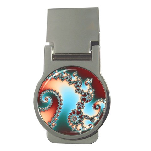 Fractal Spiral Art Math Abstract Money Clips (Round)  from ArtsNow.com Front