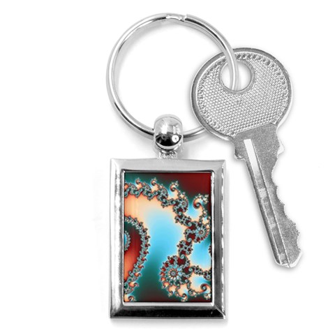 Fractal Spiral Art Math Abstract Key Chain (Rectangle) from ArtsNow.com Front