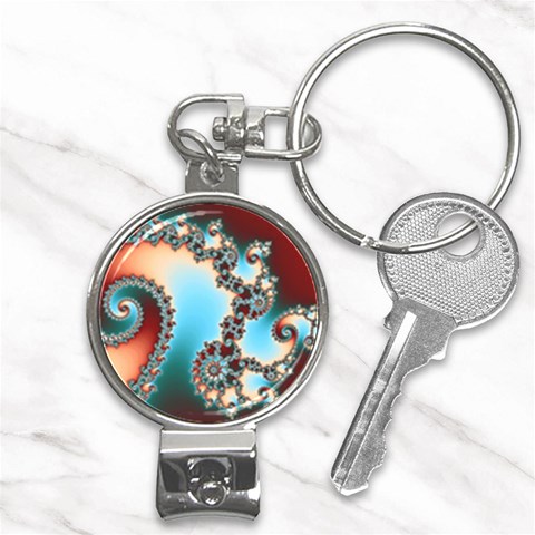 Fractal Spiral Art Math Abstract Nail Clippers Key Chain from ArtsNow.com Front
