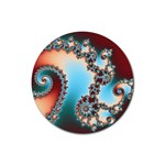 Fractal Spiral Art Math Abstract Rubber Round Coaster (4 pack)