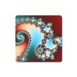 Fractal Spiral Art Math Abstract Square Magnet