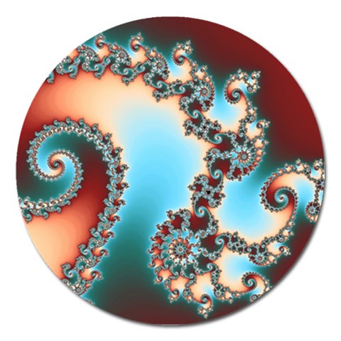 Fractal Spiral Art Math Abstract Magnet 5  (Round) from ArtsNow.com Front