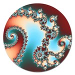 Fractal Spiral Art Math Abstract Magnet 5  (Round)