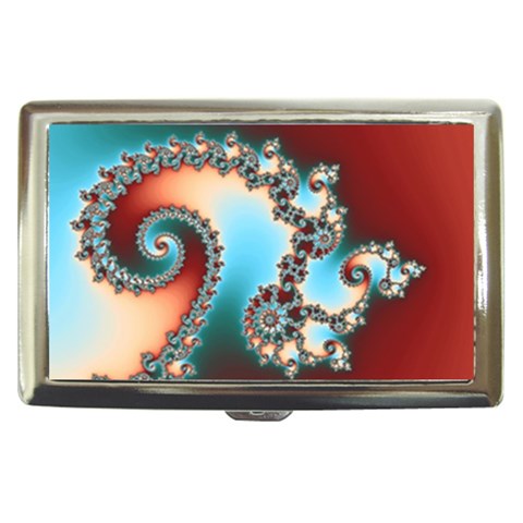 Fractal Spiral Art Math Abstract Cigarette Money Case from ArtsNow.com Front