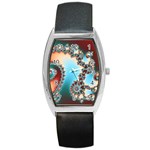 Fractal Spiral Art Math Abstract Barrel Style Metal Watch