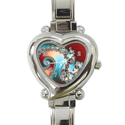 Fractal Spiral Art Math Abstract Heart Italian Charm Watch from ArtsNow.com Front