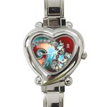 Fractal Spiral Art Math Abstract Heart Italian Charm Watch