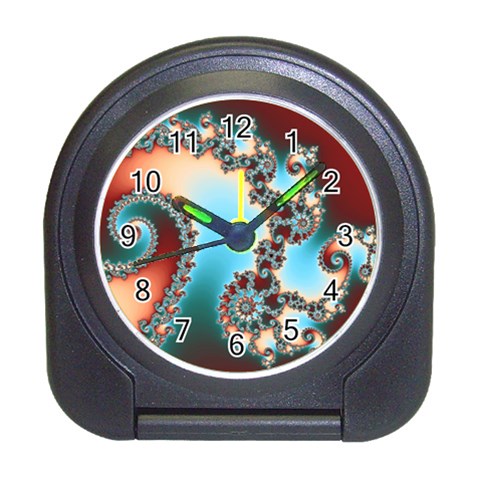 Fractal Spiral Art Math Abstract Travel Alarm Clock from ArtsNow.com Front