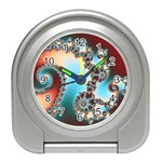 Fractal Spiral Art Math Abstract Travel Alarm Clock