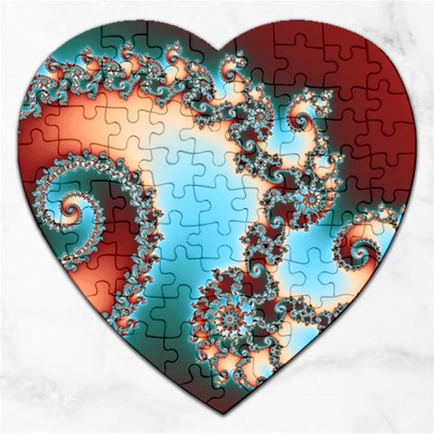 Fractal Spiral Art Math Abstract Jigsaw Puzzle (Heart) from ArtsNow.com Front
