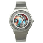 Fractal Spiral Art Math Abstract Stainless Steel Watch