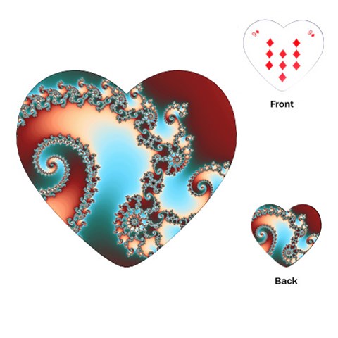 Fractal Spiral Art Math Abstract Playing Cards Single Design (Heart) from ArtsNow.com Front
