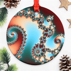 Fractal Spiral Art Math Abstract Round Ornament (Two Sides) from ArtsNow.com Front