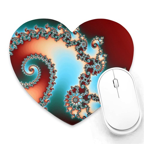 Fractal Spiral Art Math Abstract Heart Mousepad from ArtsNow.com Front