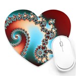 Fractal Spiral Art Math Abstract Heart Mousepad