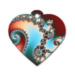 Fractal Spiral Art Math Abstract Dog Tag Heart (One Side)