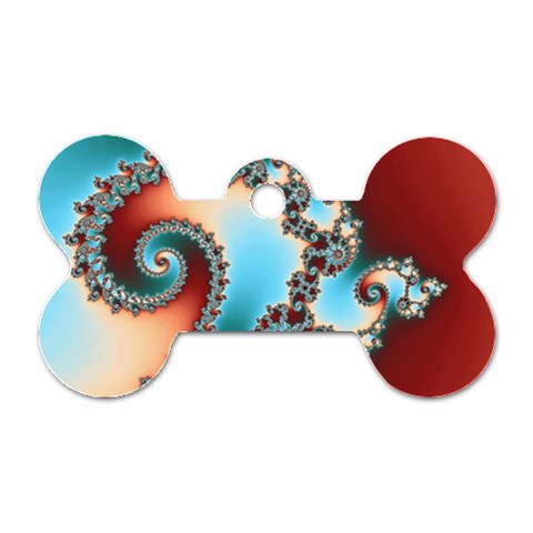 Fractal Spiral Art Math Abstract Dog Tag Bone (One Side) from ArtsNow.com Front