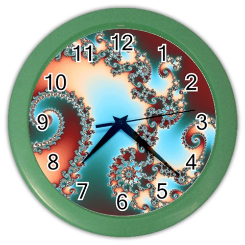 Fractal Spiral Art Math Abstract Color Wall Clock from ArtsNow.com Front