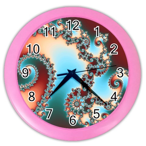 Fractal Spiral Art Math Abstract Color Wall Clock from ArtsNow.com Front