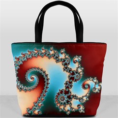 Fractal Spiral Art Math Abstract Bucket Bag from ArtsNow.com Front