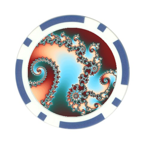 Fractal Spiral Art Math Abstract Poker Chip Card Guard (10 pack) from ArtsNow.com Front