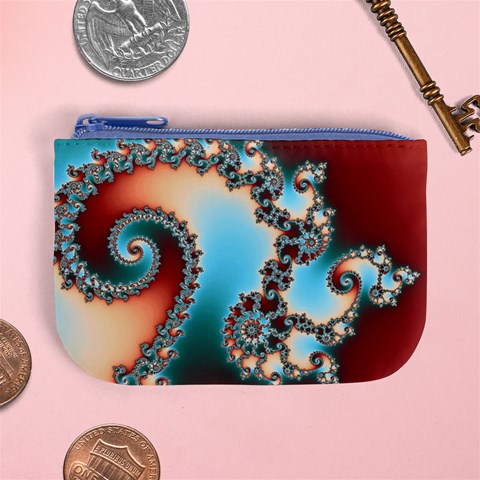 Fractal Spiral Art Math Abstract Mini Coin Purse from ArtsNow.com Front