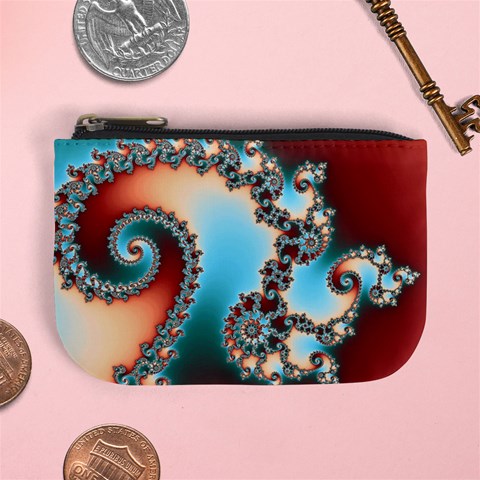 Fractal Spiral Art Math Abstract Mini Coin Purse from ArtsNow.com Front
