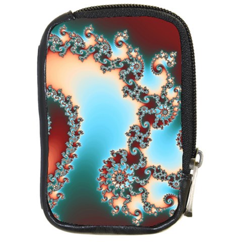 Fractal Spiral Art Math Abstract Compact Camera Leather Case from ArtsNow.com Front